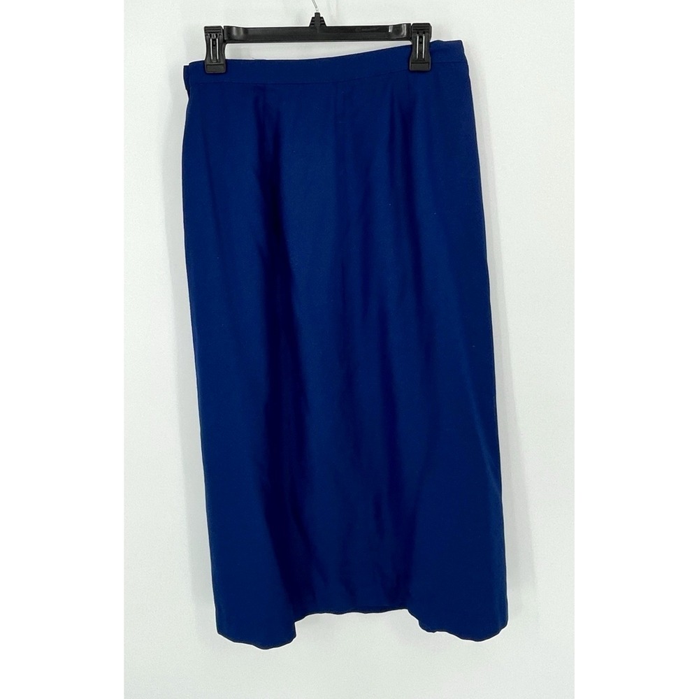 VTG 70's Talbots Womens Size 12 Skirt 100%‎ Silk Blue Made in Hong Kong - Picture 7 of 8